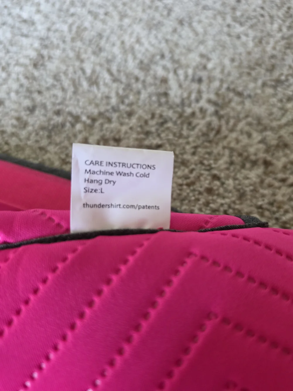 Thundershirt Bright Pink Kids Calming Vest with Gray Trim